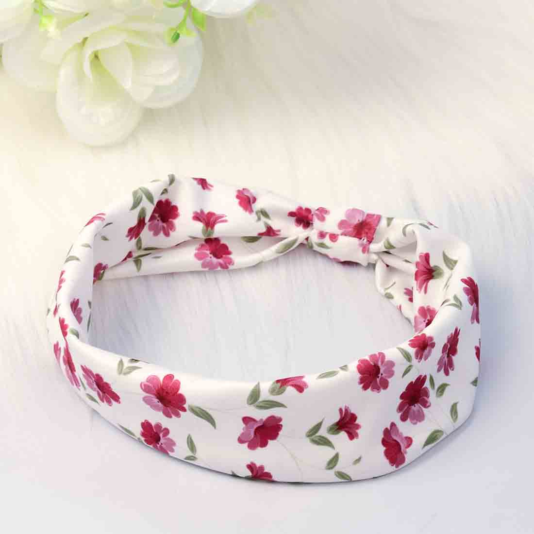 White Red Floral Hairband