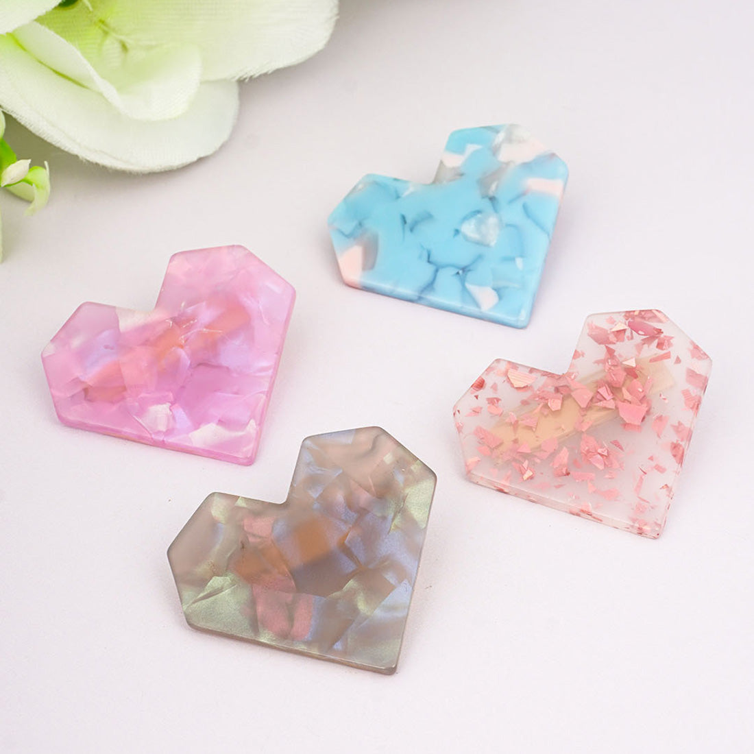 Women Blue & Pink Set of 4 Alligator Hair Clip