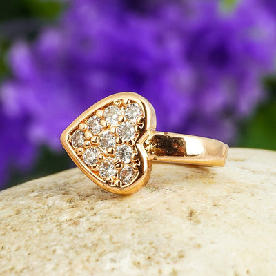 Women Gold-Plated White Rhinestone Studded Nosepin