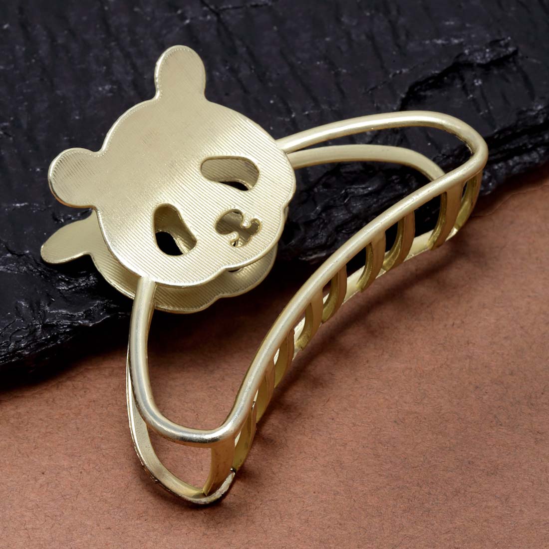 Women Gold-Toned Quirky Panda Embellished Claw Clip