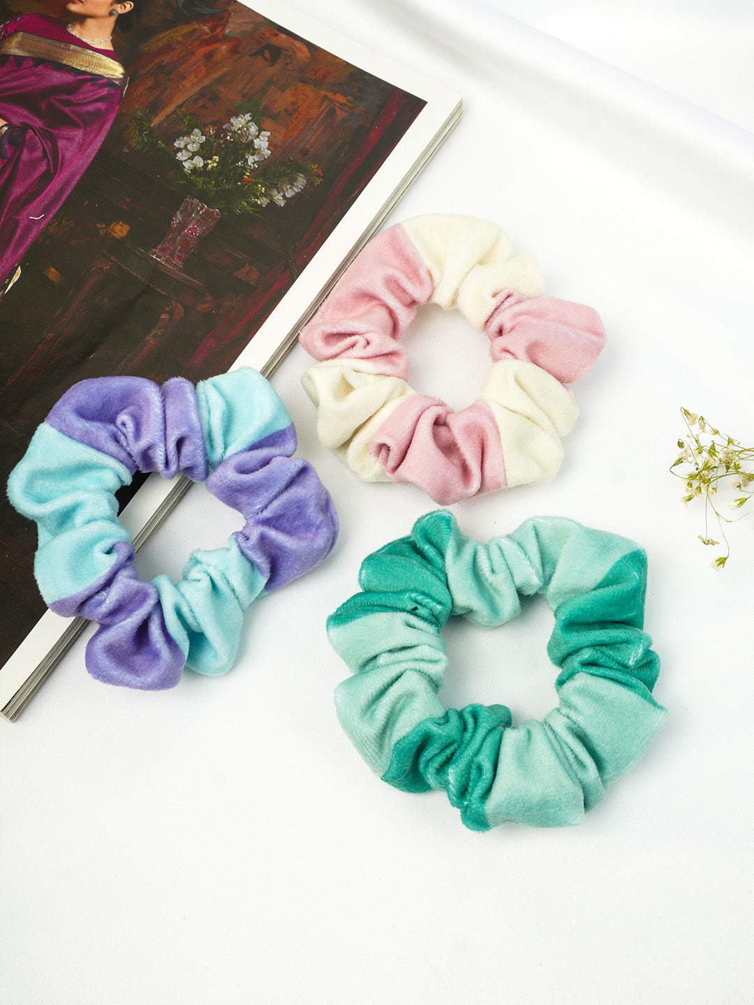 Women Multicoloured Set of 3 Ponytail Holders