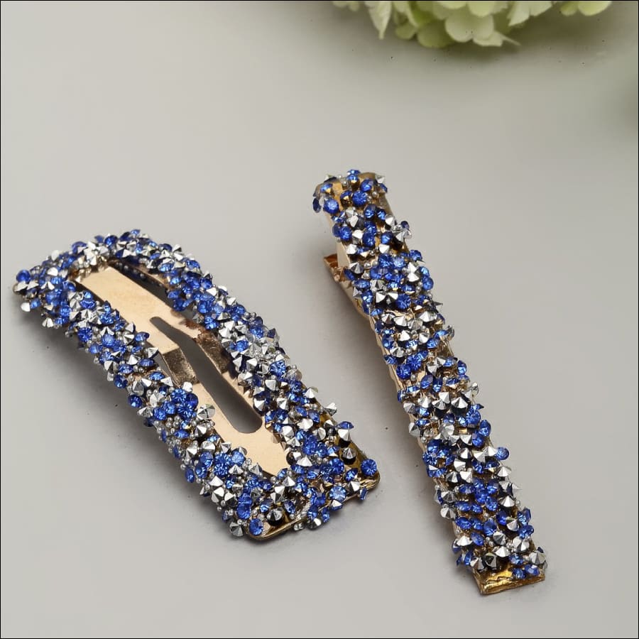 Yara Blue Crystal Hair Pins Set