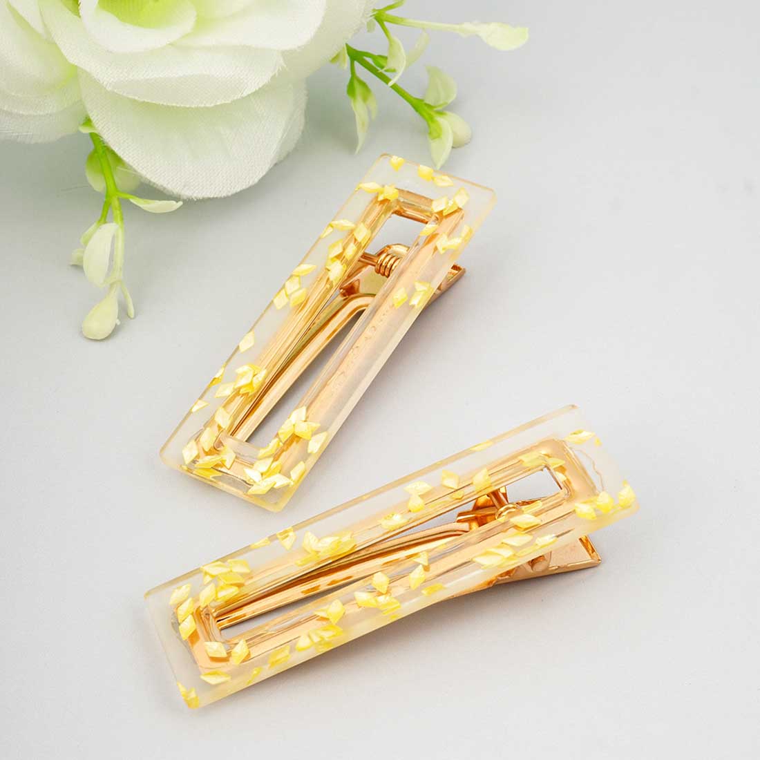 Yellow Mosaic Hairclips