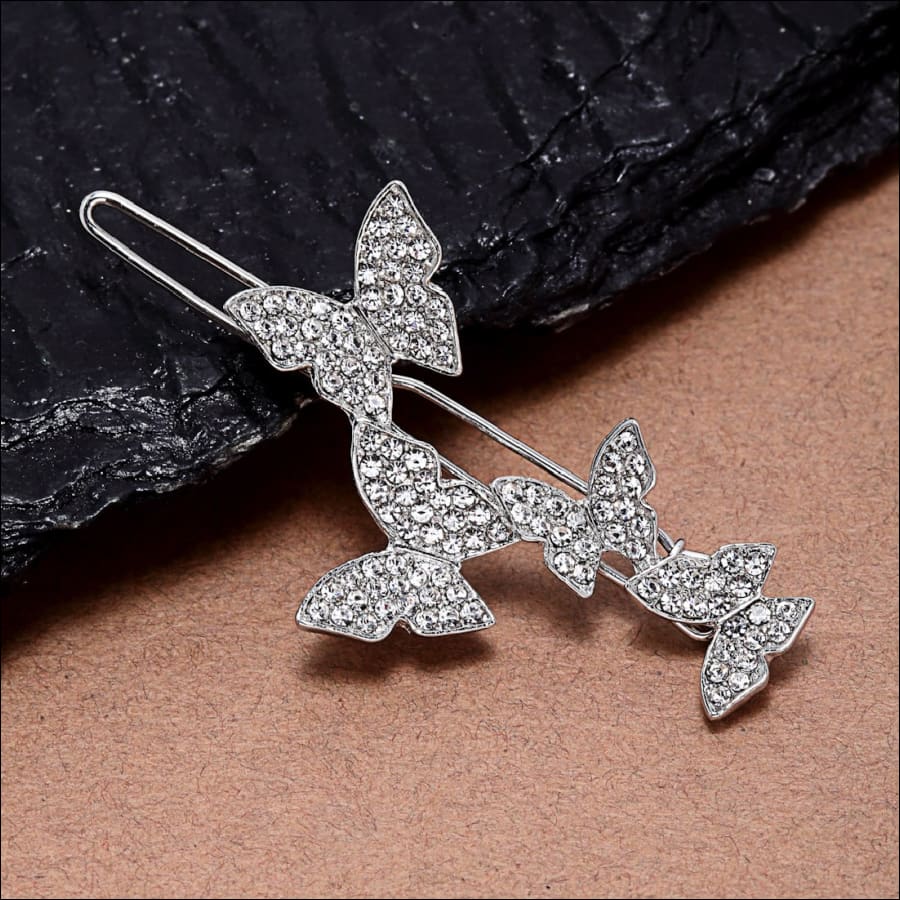 Yovela Silver Butterfly Hair Pin