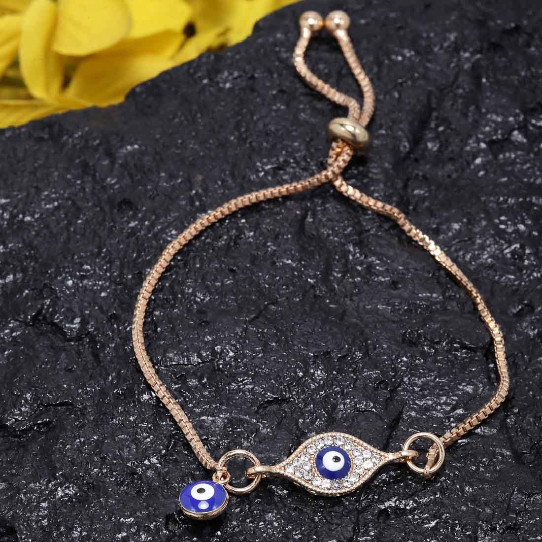 Zariah Golden Evil Eye Charm Bracelet